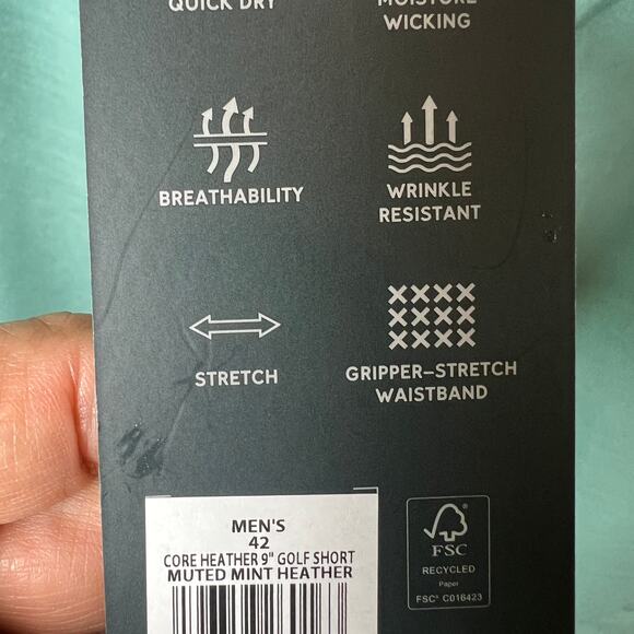 VRST Men's Flat Front Golf Shorts Pale Green Size 42 NEW - Picture 8 of 8